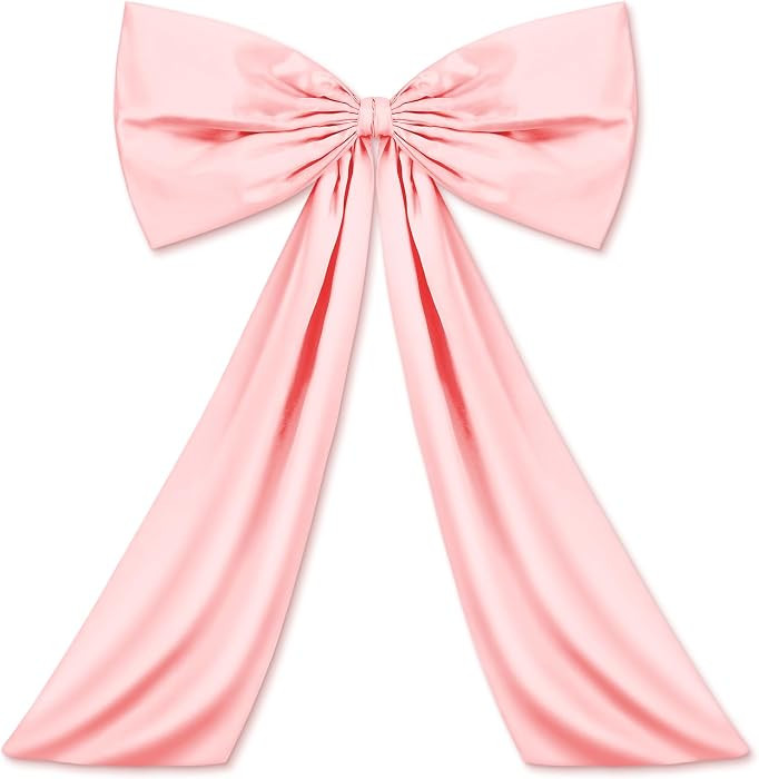 Bow Decor Large Bow for Room, Coquette Giant Ribbon Tie for Birthday Party Backdrop Wall Decor(Pi... | Amazon (US)