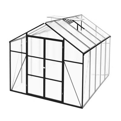 All Season Outdoor Greenhouse 8X10 Ft - Strong Aluminum Framework, Polycarbonate Cover, Walk-In Space, , Spacious Gardening, Simple Assembly, Good Dra | Wayfair North America