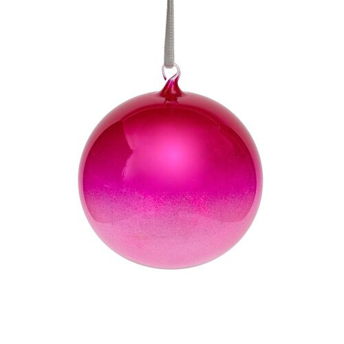 S/3 Glass Bubble Balls Ornament, Bright Pink Ombr | One Kings Lane