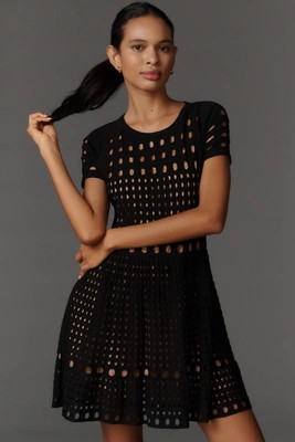 By Anthropologie Laser-Cut Mini Dress | Anthropologie (US)