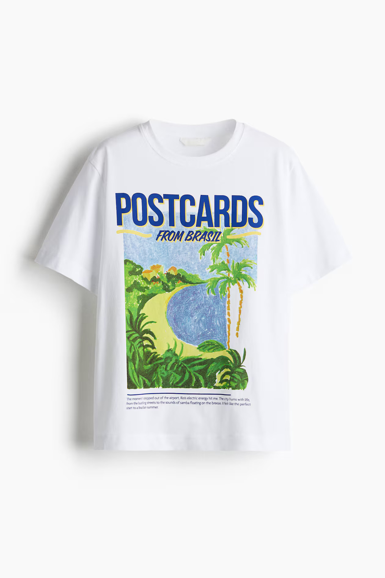 T-shirt met print - Wit/Postcards - DAMES | H&M NL | H&M (DE, AT, CH, NL, FI)