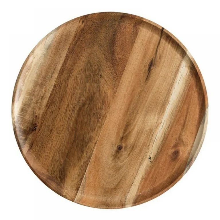 Acacia Wood Dinner Plates, Round Wood Plates, Easy Cleaning & Lightweight for Dishes Snack, Desse... | Walmart (US)