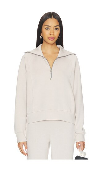 SPANX Airessentials Half Zip in Light Grey. - size XL | Revolve Clothing (Global)
