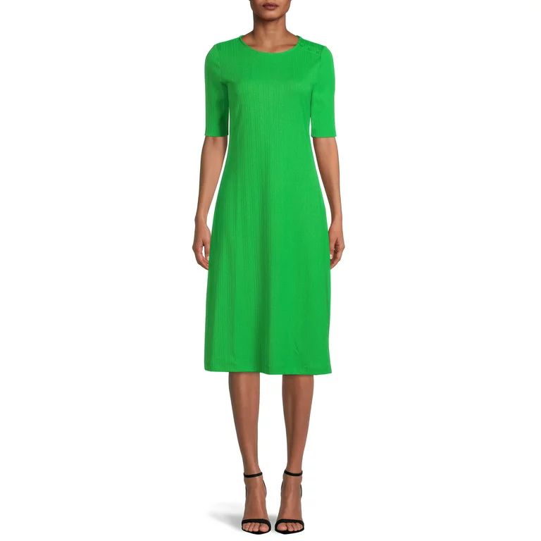 The Get Women's Short Sleeve Rib Dress | Walmart (US)