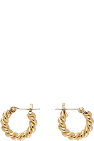 Gold Mini Twist Earrings | SSENSE