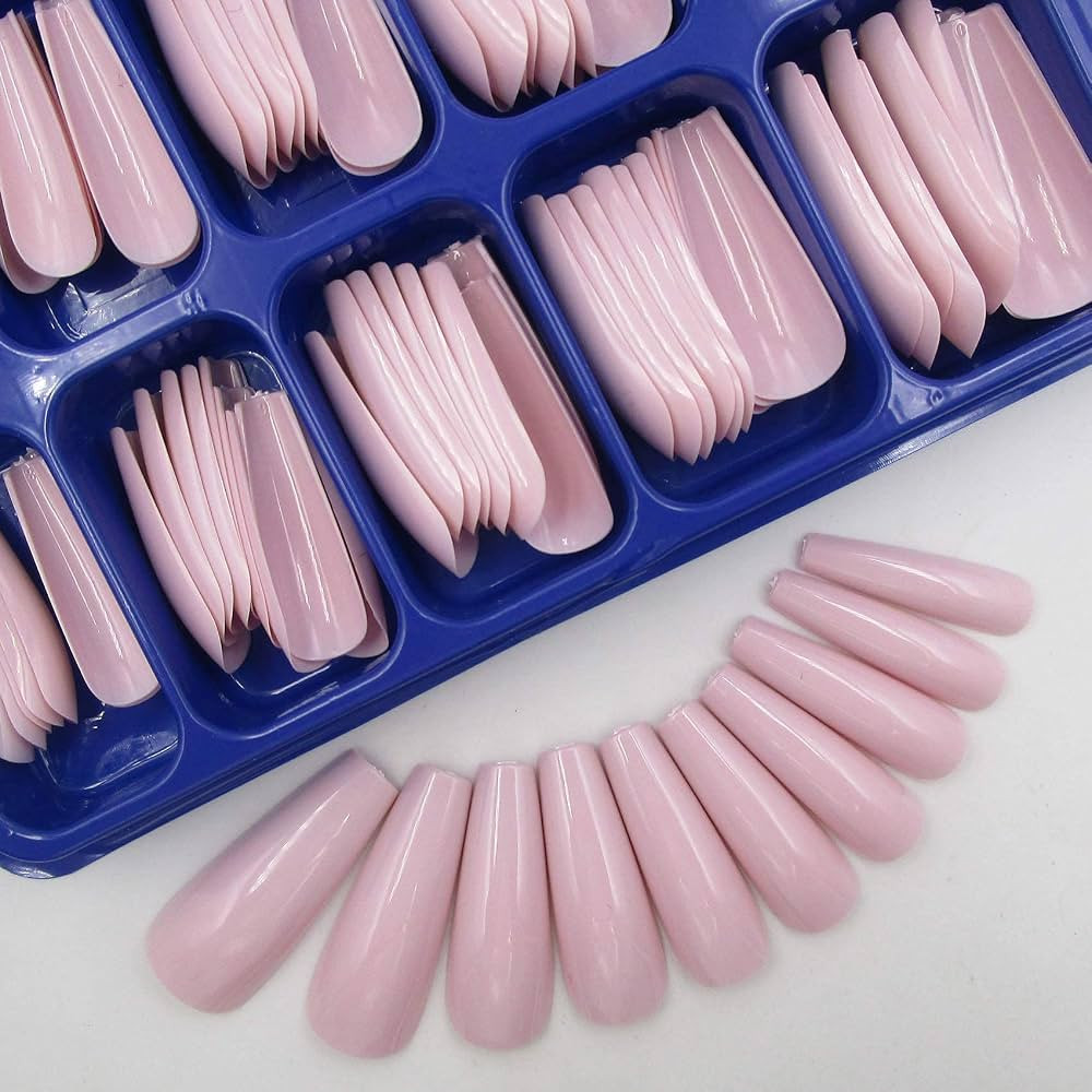LoveOurHome 100pc Long Coffin Press on Nails Colored Artificial Fake Nails Full Cover Ballerina A... | Amazon (US)