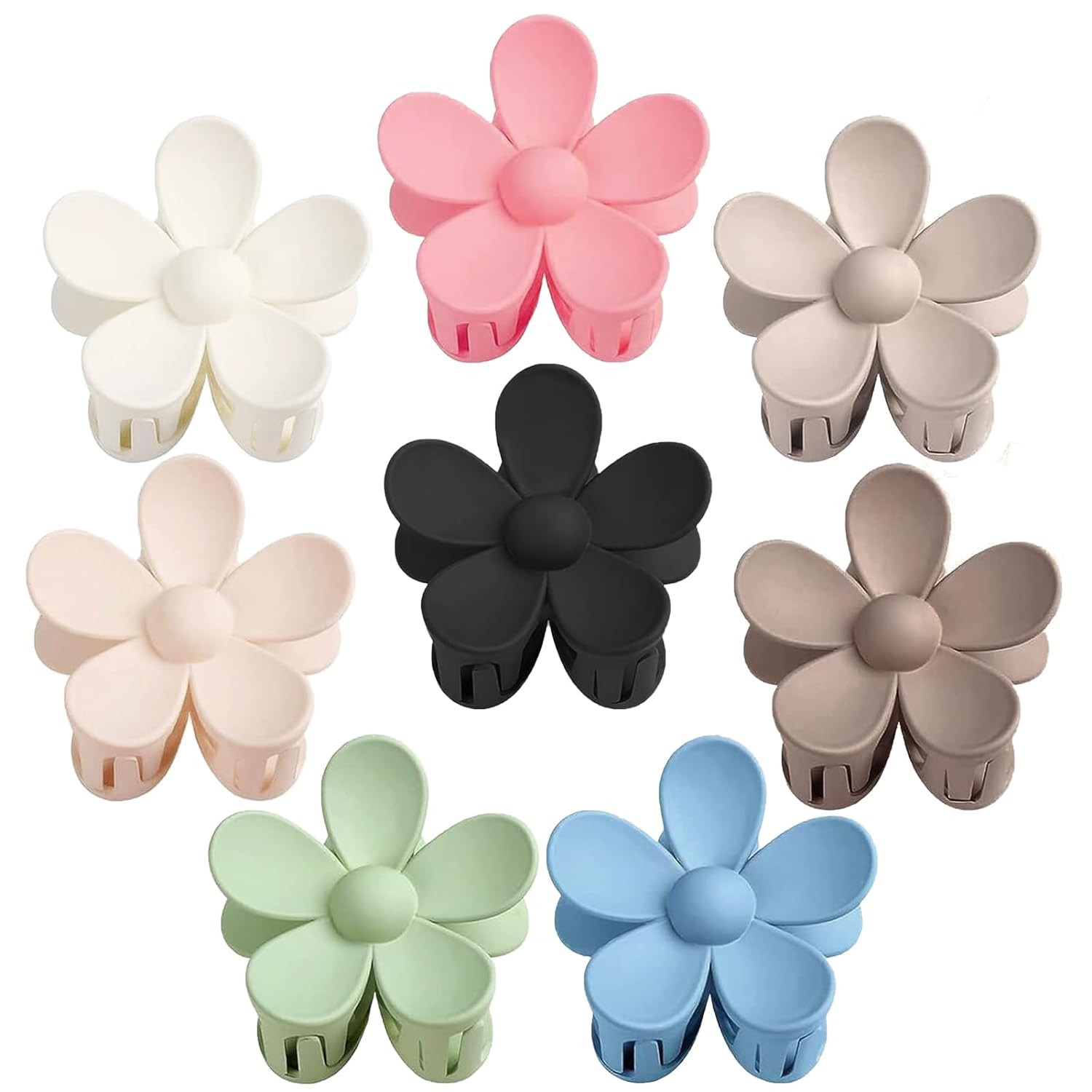Flower Hair Clips 8PCS, Large Claw Clips for Women Girls Thick Thin Hair, Strong Hold Nonslip Big... | Amazon (US)