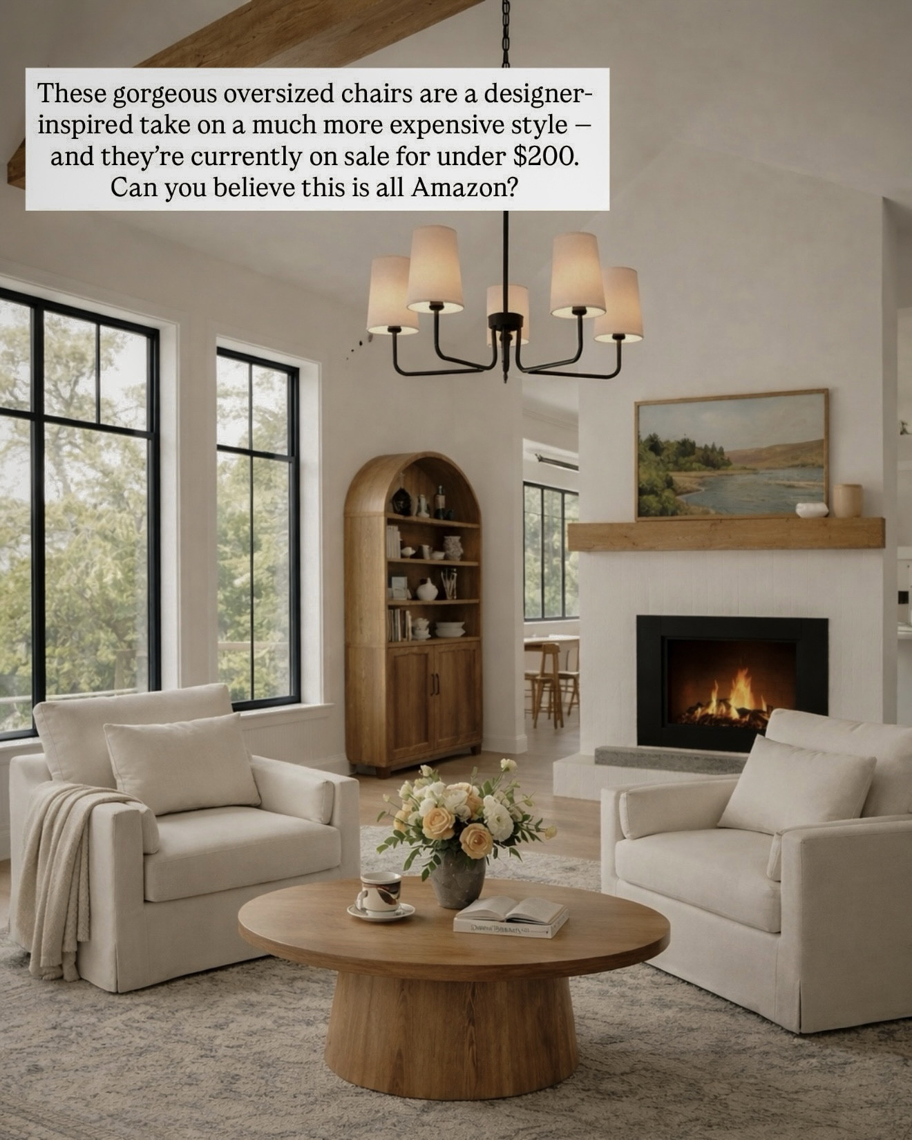 Oversized Accent Chairs Under $200 – Cozy Amazon Living Room Finds
Follow @farmtotablecreations on Instagram for daily home styling ideas and designer-inspired finds.

These gorgeous oversized accent chairs are a cozy, designer-inspired Amazon find that instantly elevates a sitting area. I love the soft neutral upholstery, the generous scale, and how they make a space feel warm and inviting without overwhelming the room. Even better, they’re currently on sale and under $200, making them an easy, budget-friendly way to get that high-end look at home.

#accentchairs #livingroomfurniture #coffeetable #arearug #amazonhome #neutralhome #homefinds #sittingarea #livingroomdecor

#LTKFindsUnder50 #LTKSaleAlert #LTKHome