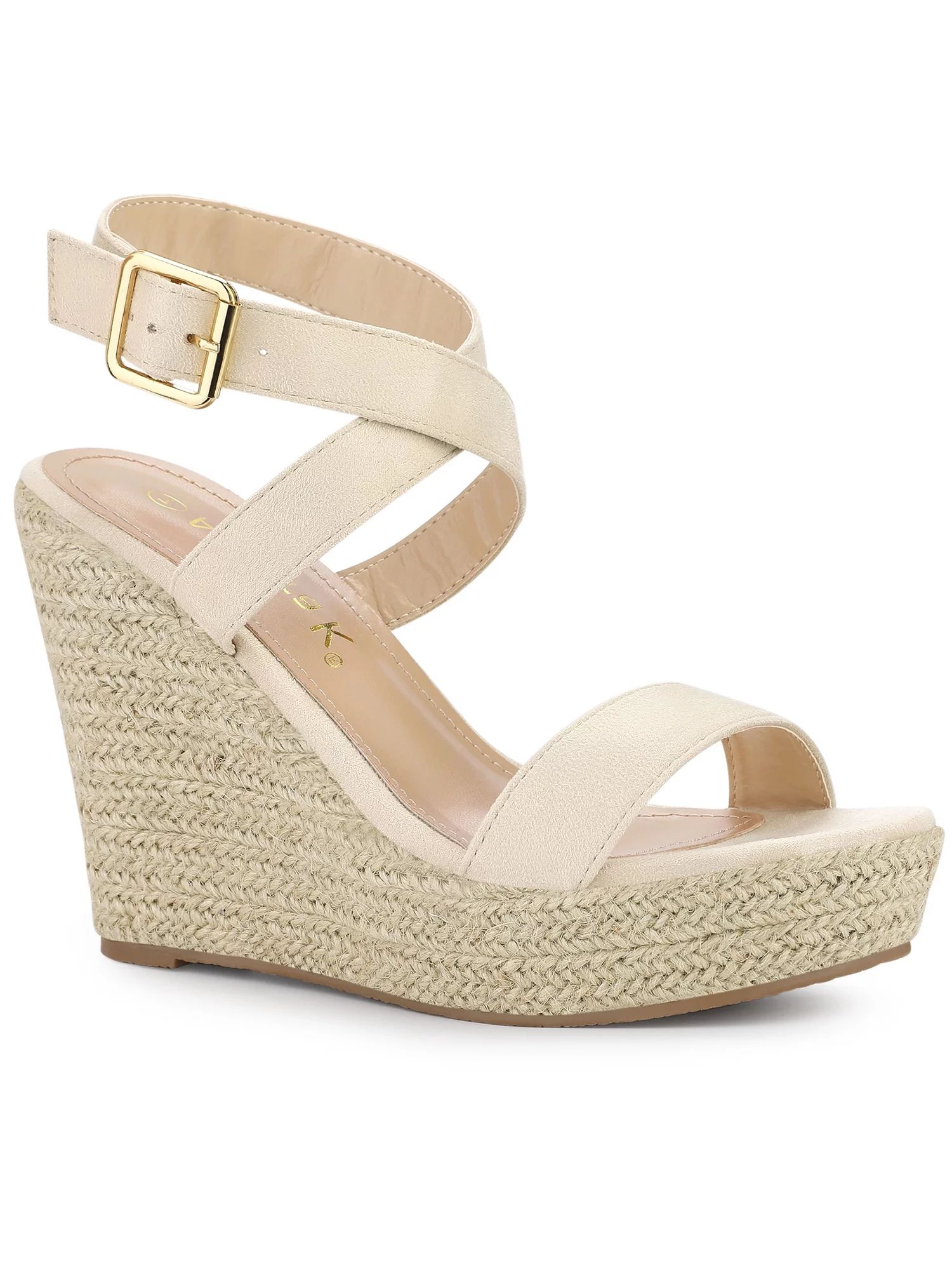 Allegra K Women's Sandals Slingback Crisscross Espadrille Wedge Sandals | Walmart (US)