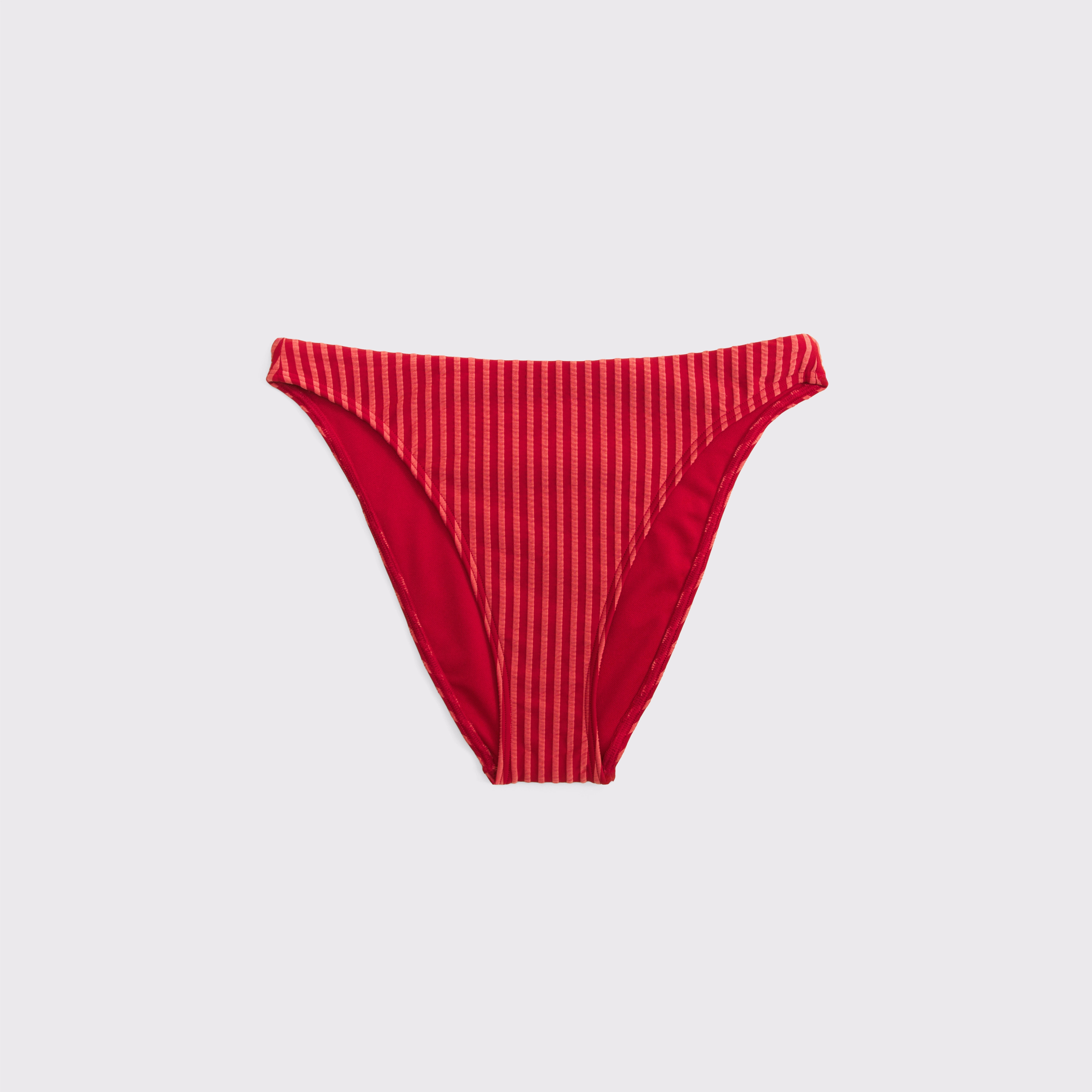 Seersucker Mid Rise High-Leg Moderate Bottom | Abercrombie & Fitch (US)