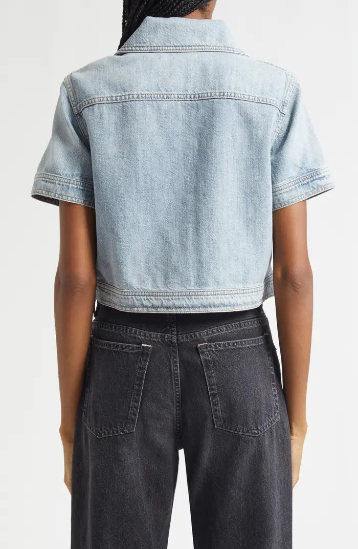 Alice + Olivia Tesha Crop Denim Button-Up Shirt | Nordstromrack | Nordstrom Rack