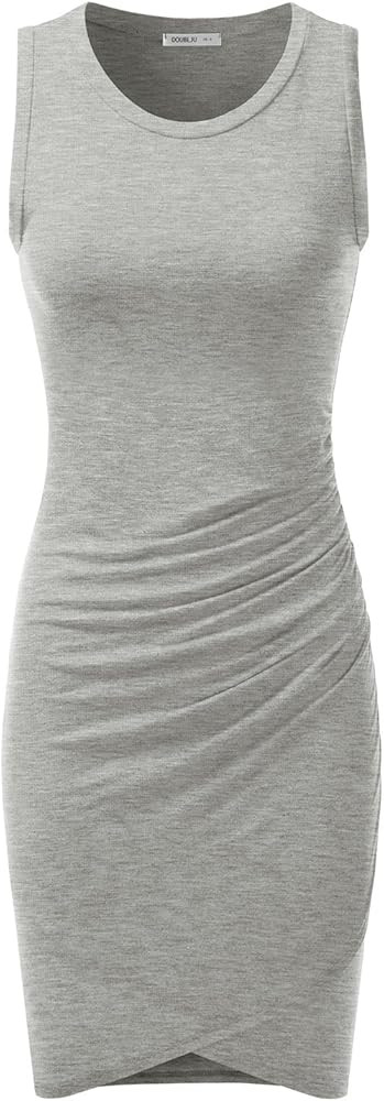 Doublju Stretchy Fitted Tulip Hem Tank Dress for Women with Plus Size (Made in USA) | Amazon (US)