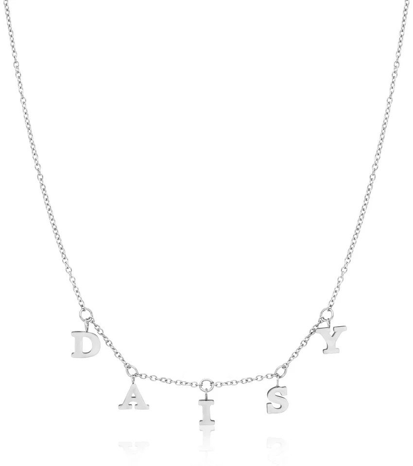 Mini Hanging Letter Name Necklace (Silver) | Abbott Lyon