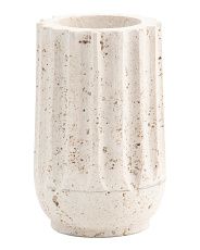8in Fluted Travertine Stone Vase | TJ Maxx