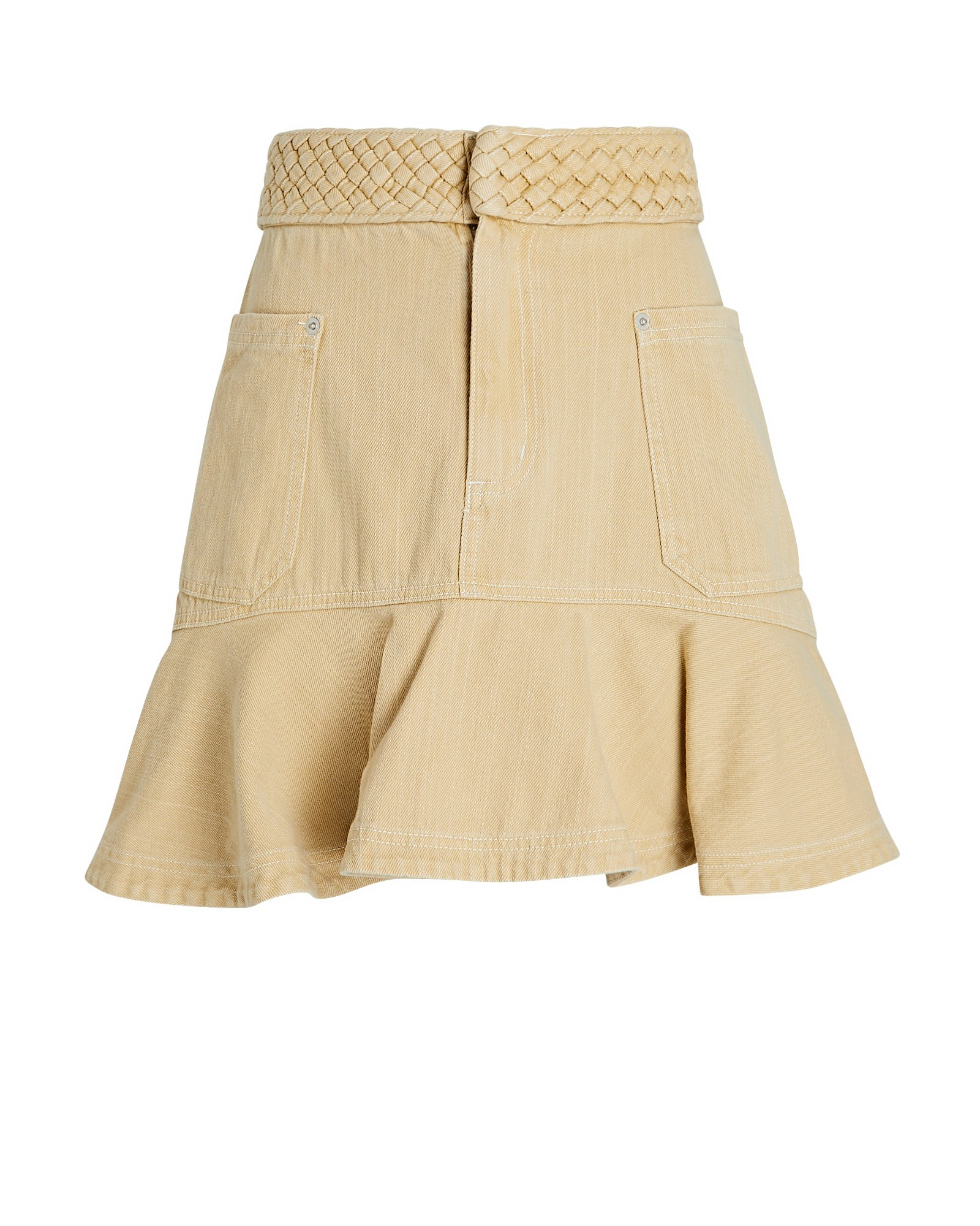 Theo Braided-Waist Denim Mini Skirt | INTERMIX
