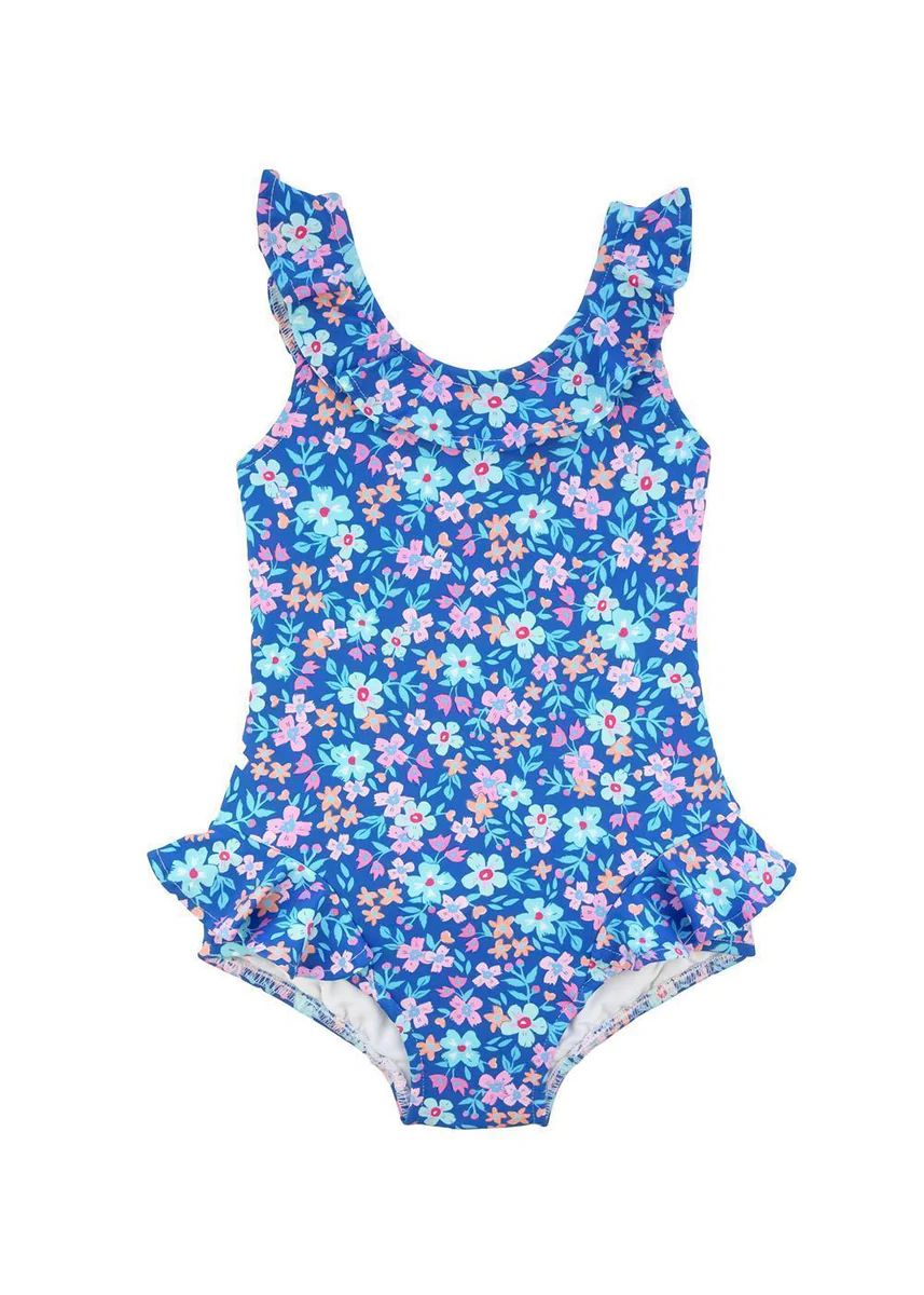 Blue Floral Print Swimsuit | Florence Eiseman