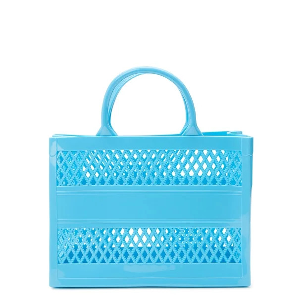 No Boundaries Women's Jelly Mini Tote Handbag Blue | Walmart (US)