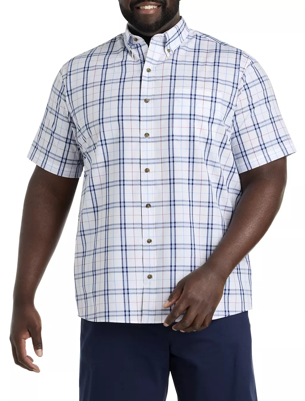 Easy-Care Large Plaid Sport Shirt | Destination XL