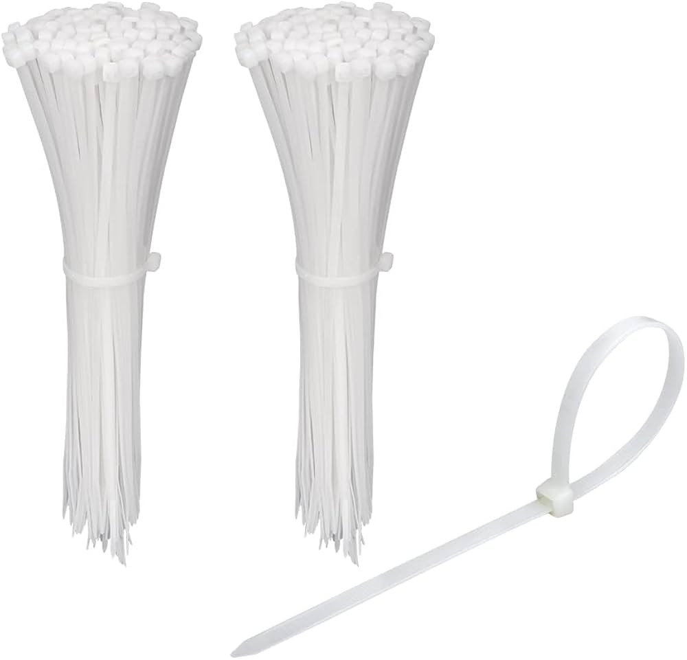 200 Pack Bulk KOOWIN Small 6 inch Nylon Plastic Cable Zip Ties Wire Wraps White | Amazon (US)