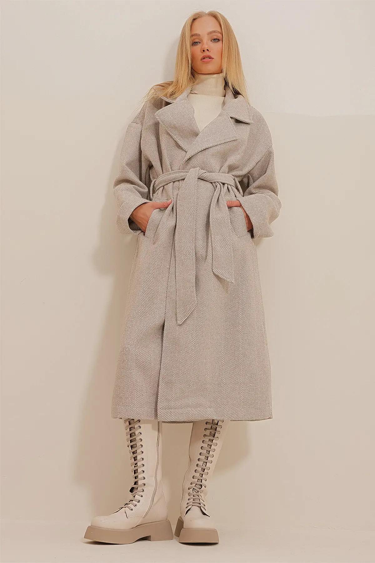 Trend Alaçatı Stili Mantel - Beige - Zweireihig | Trendyol DE