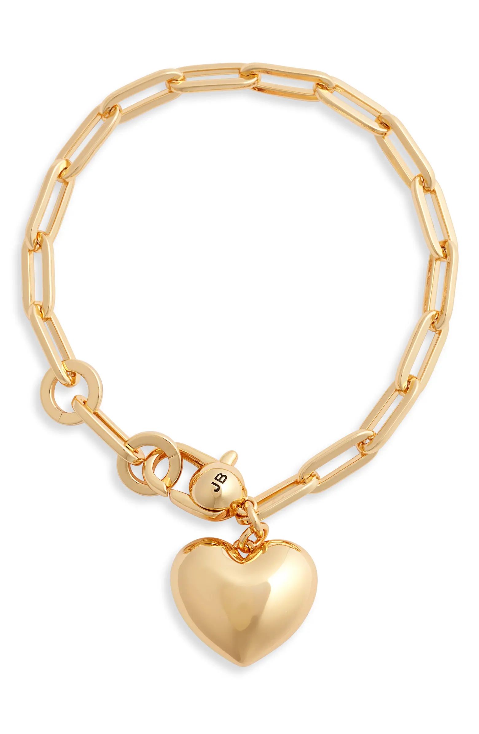 Jenny Bird Puffy Heart Charm Paper Clip Chain Bracelet | Nordstrom | Nordstrom