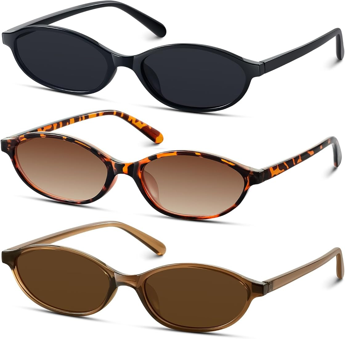 Amazon.com: KUGUAOK Retro Oval Sunglasses for Women 90s Design Small Cat Eye Sun Glasses UV Prote... | Amazon (US)
