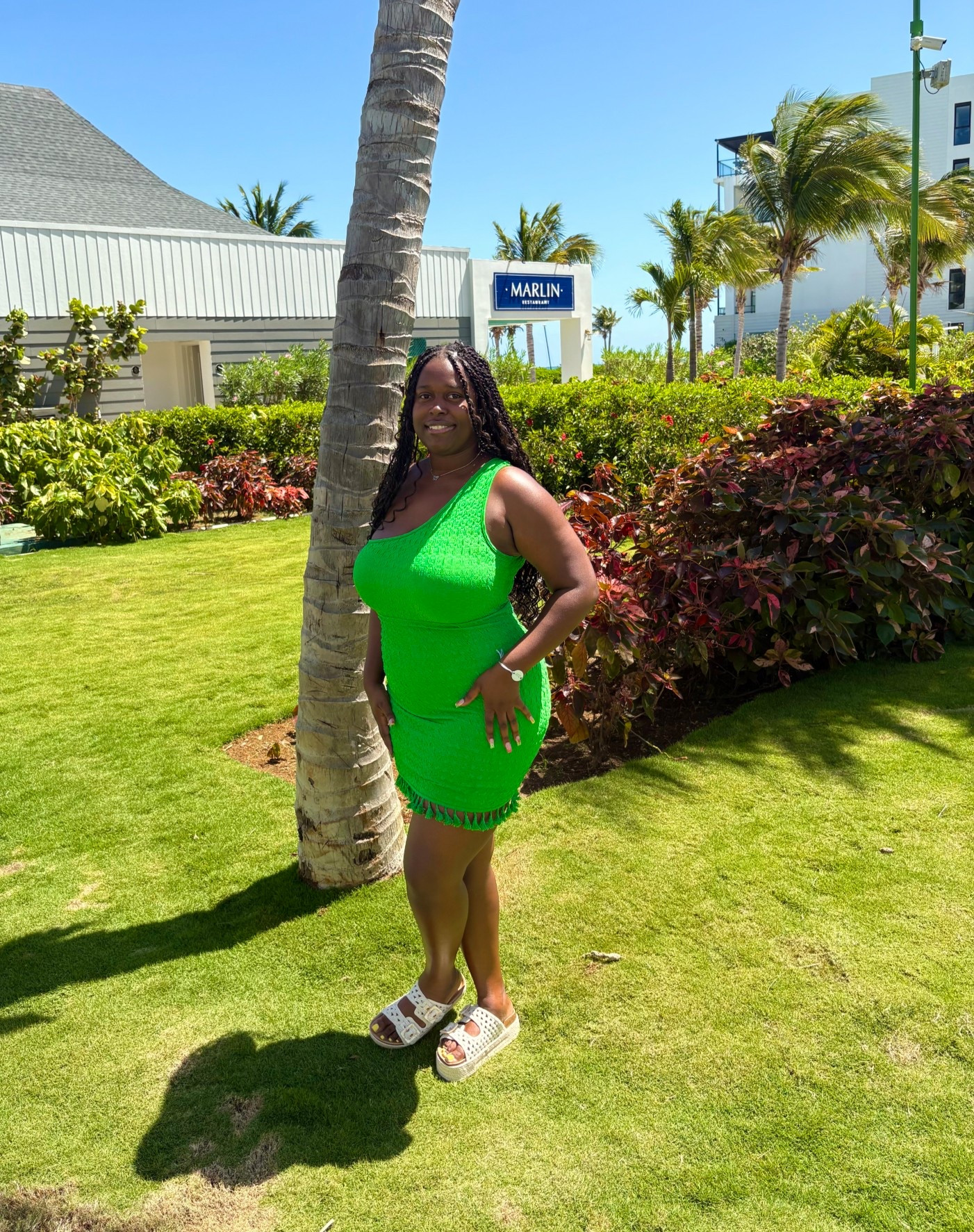 Wearing a 1X one shoulder tassel trim bodycon dress for vacation! 

#LTKTravel #LTKFindsUnder50 #LTKPlusSize