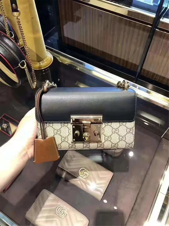 Padlock series small GG retro box bag shoulder bag chain bag single shoulder messenger bag | Etsy (US)