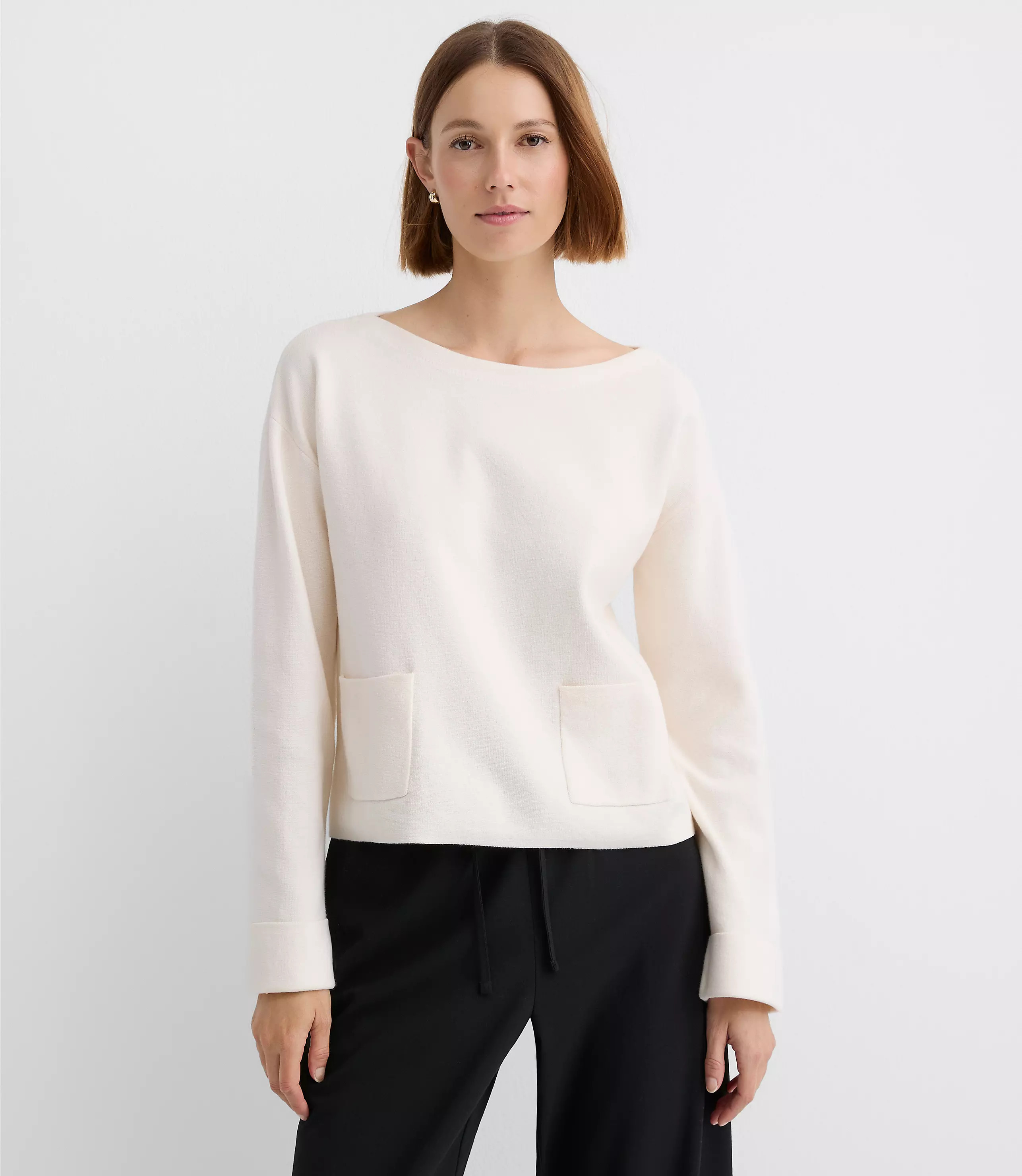 Boatneck Pocket Sweater | LOFT