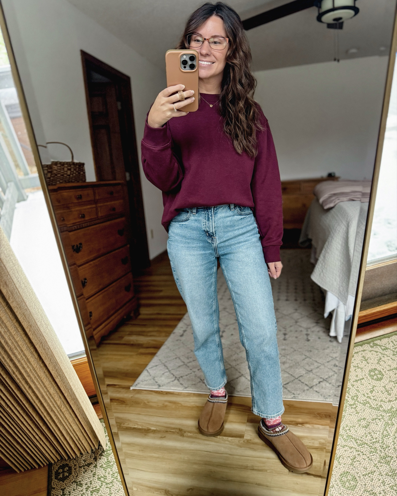 Small in my tee, xs in my crewneck, 00 short in my jeans, and my true size 6 in my ugg Tasmans (also linked similar!) tho little 6 pack of socks is so cute!

#LTKFindsUnder100 #LTKPetite #LTKHoliday