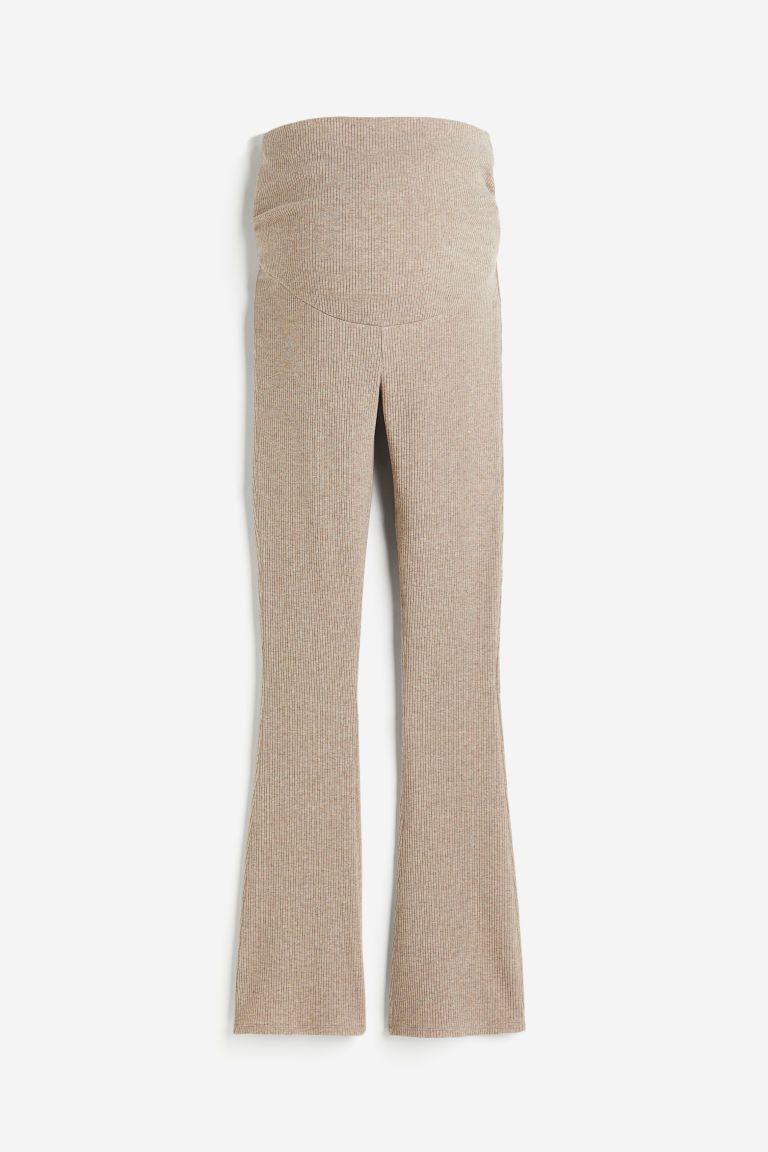 H & M - MAMA Before & After Ribbed Pants - Beige | H&M (US + CA)