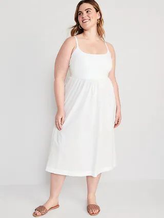 Fit &#x26; Flare Mixed Fabric Midi Cami Dress for Women | Old Navy (CA)
