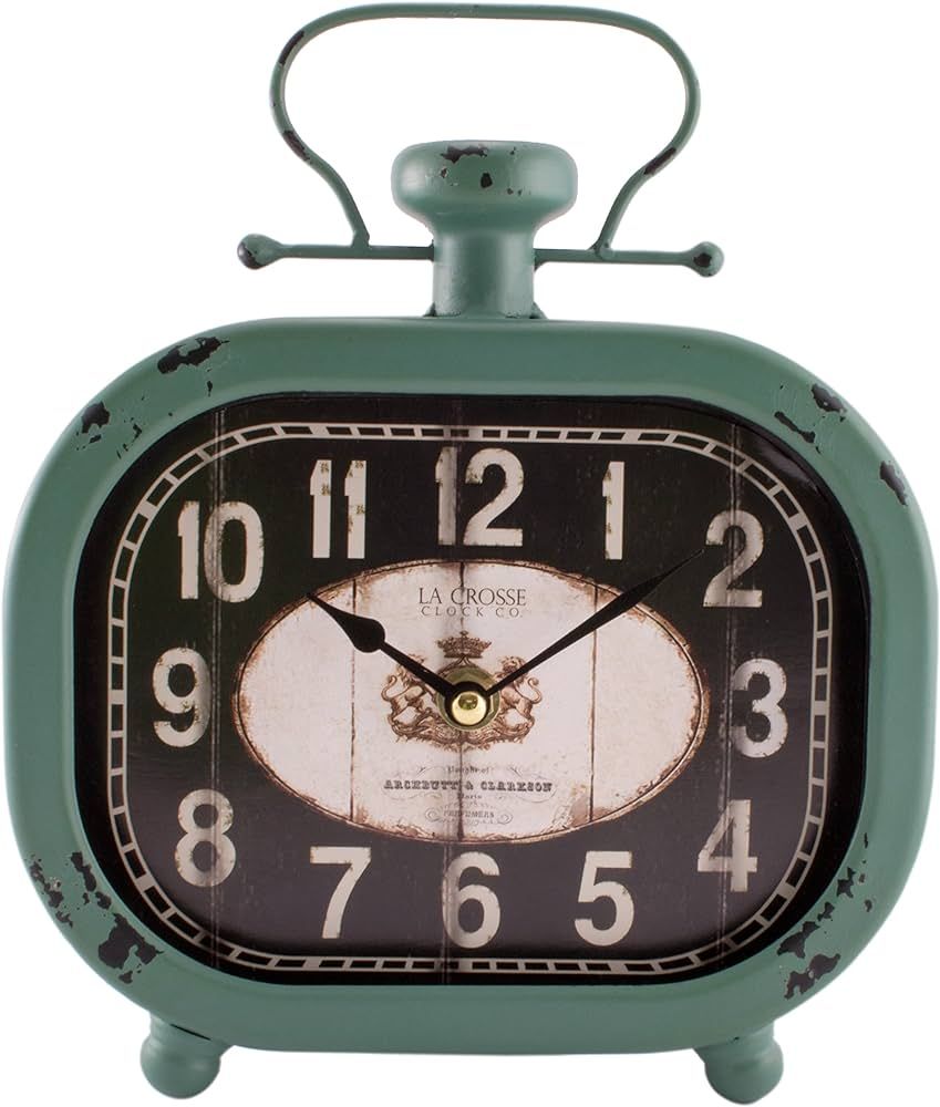 La Crosse 404-3425 Distressed Teal Metal Clock | Amazon (US)