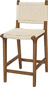 Ball & Cast Kitchen Island Woven Bar Stools Counter Height Wooden Stools 24" Armless Counter Stoo... | Amazon (US)