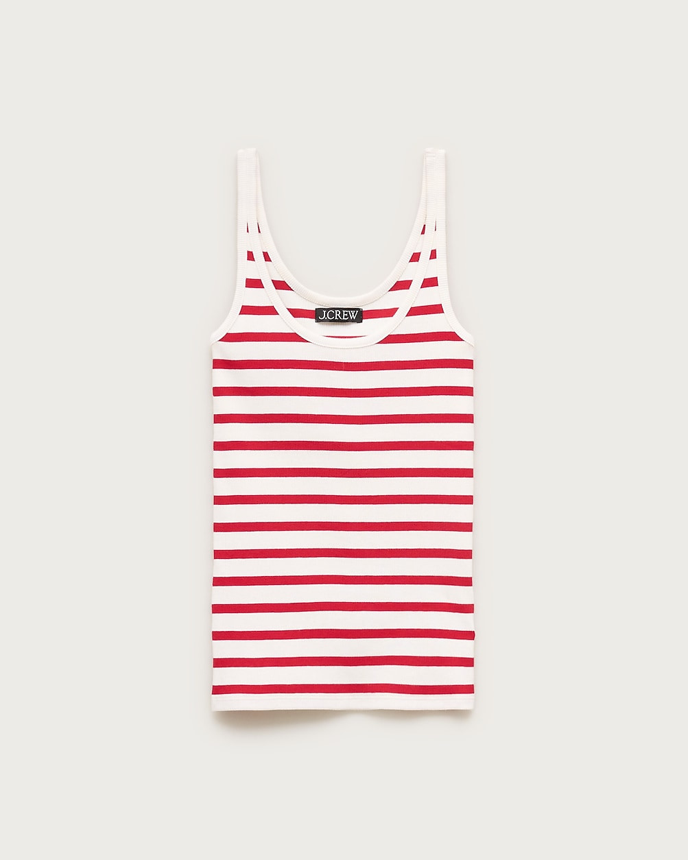 Perfect rib scoopneck tank top in stripe | J. Crew US