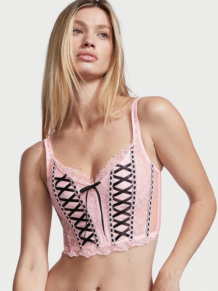 Unlined Lace-Up Corset Top | Victoria's Secret (US / CA )