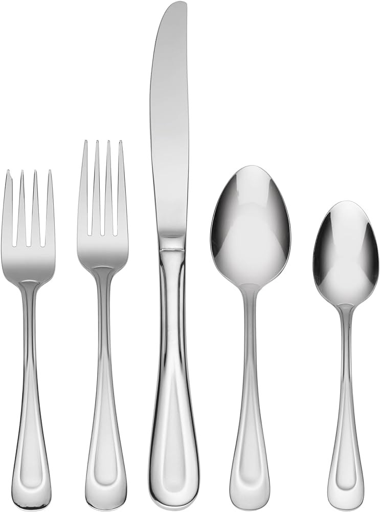 Oneida Silverware Set For 8, Satin Sand Dune 45-Piece Everyday Flatware Set with Serving Utensils... | Amazon (US)