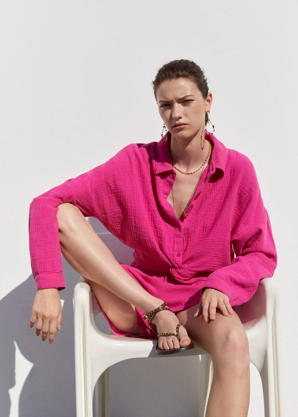 Strukturierte baumwoll-shorts -  Damen | Mango Deutschland | MANGO (DE)