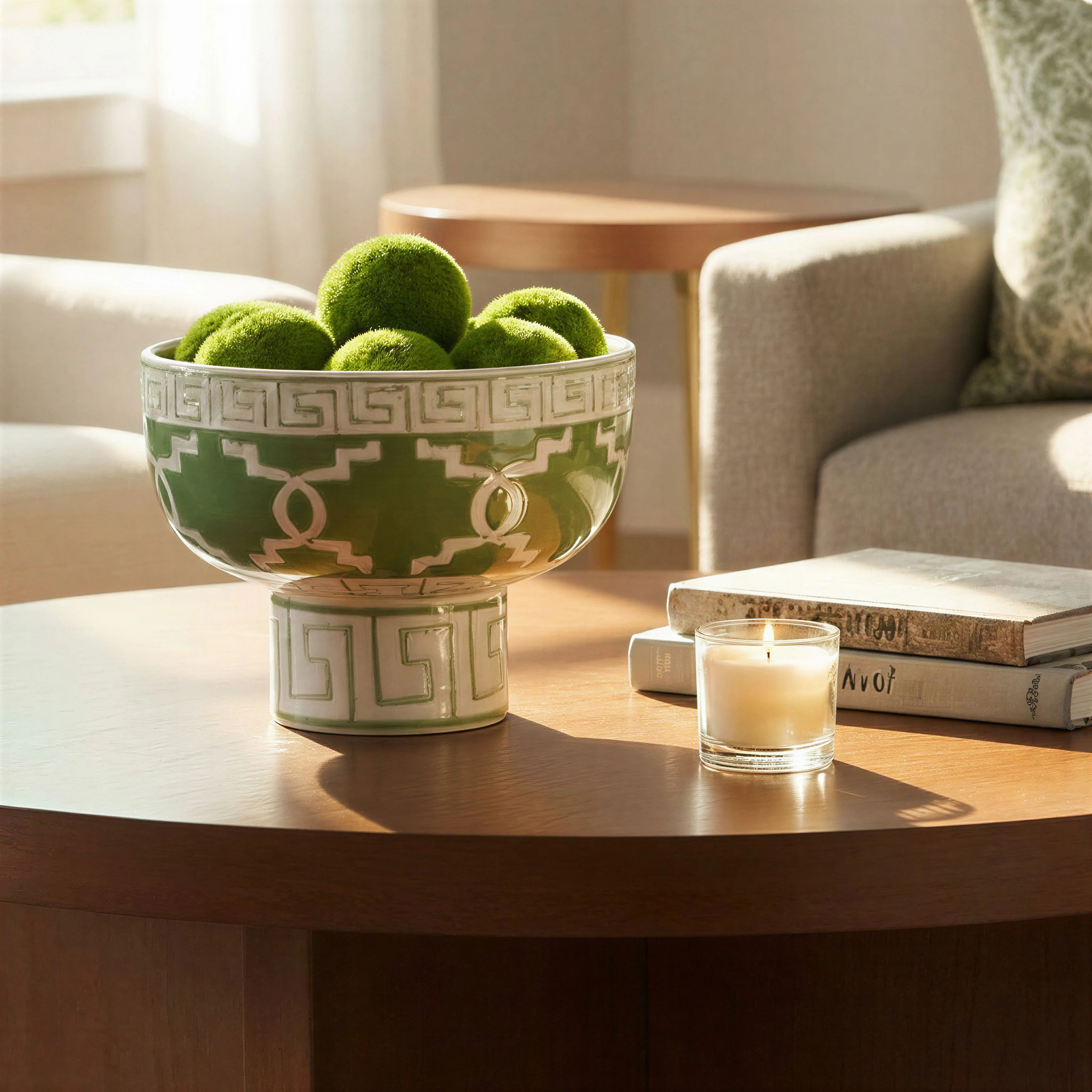 Red Barrel Studio® Stoneware Footed Round Elevated Decorative Bowl With Geometric Pattern | Wayfair | Wayfair North America