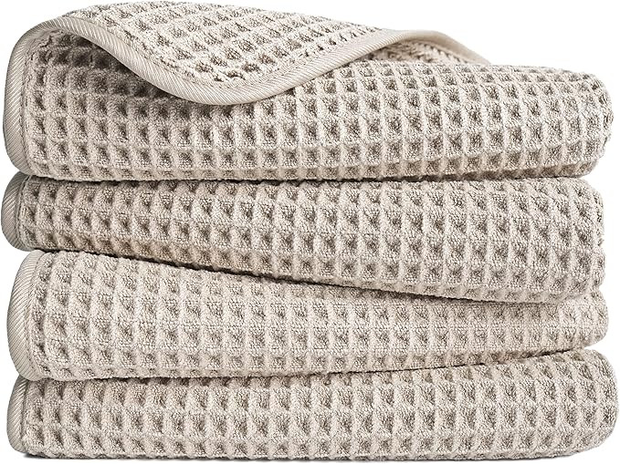 POLYTE Hand Towel Waffle Weave Lint Free | Amazon (US)