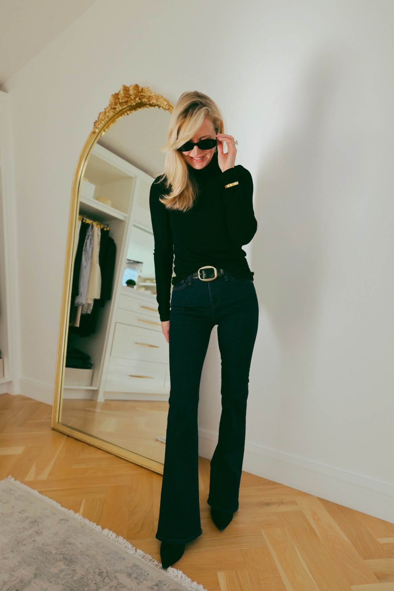 These bootcut jeans from @Nordstrom are the perfect combination of comfortable, timeless, and supremely flattering. These are mid-rise, which can sometimes feel better than high-rise (depending on your body shape and tummy), and the slim bootcut shape balances the hips beautifully. They also add the illusion of curves to my rectangle body shape, which I LOVE. 
#nordstrompartner

If you’re only planning to buy one pair of jeans this season, choose these. You’ll find yourself reaching for them constantly. Fit runs true to size. 

~Erin xo 

#LTKOver40 #LTKStyleTip #LTKSeasonal