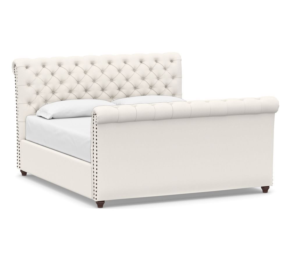 Chesterfield Tufted Upholstered Bed with Footboard | Pottery Barn (US)