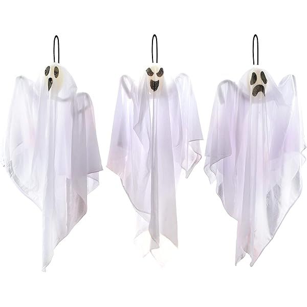 27.5” Halloween Hanging Ghosts Glow in the dark(4 Pack) for Halloween Party Decoration, Cute Flying  | Amazon (US)
