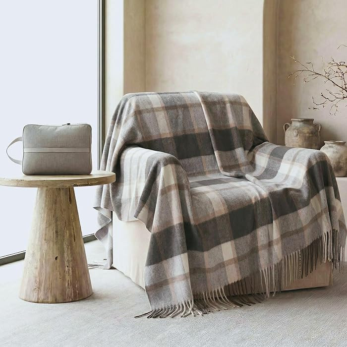 Soft Pure Wool Throw Blanket, Lightweight Warmth, 55"x83" | Amazon (US)