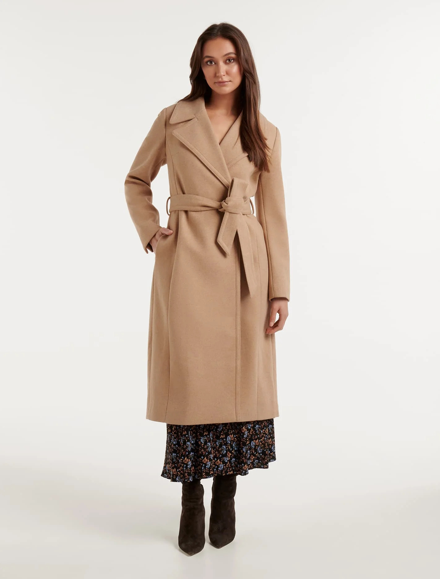 Olivia Wrap Coat - Camel - 12 | Ever New (CA)