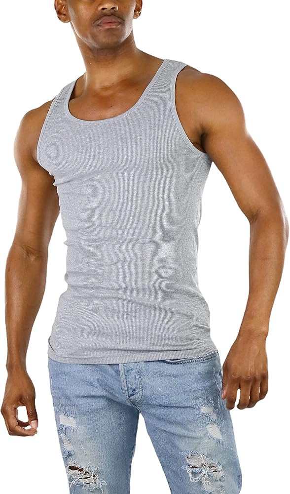 ToBeInStyle Men’s Workout A-Shirt Long Muscle Shirt Tank Top | Amazon (US)