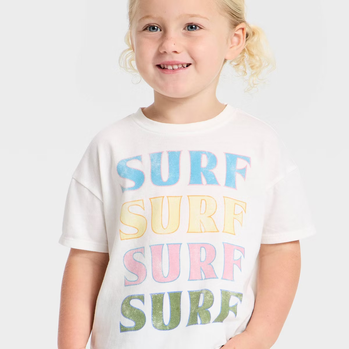 Grayson Mini Toddler Girls' Surf Oversized T-Shirt - Off-White 12M | Target