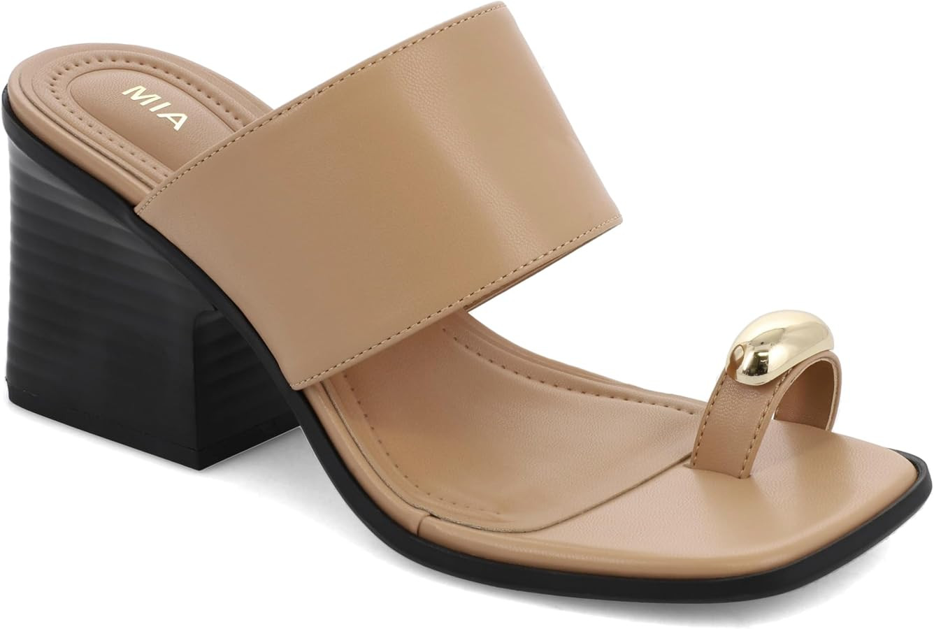 MIA Women's Fawn Block Heel Mule Sandals | Amazon (US)