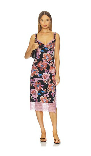 Free People x Intimately Party Crasher Midi Slip In Black Combo in Black. - size L | Revolve Clothing (Global)