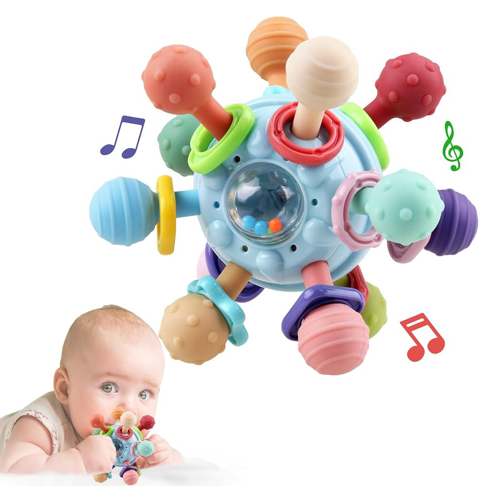 Baby Sensory Teething Toys - Baby Teether & Rattle - Gifts for Infant Newborn Boys Girls 0 3 6 9 ... | Amazon (US)